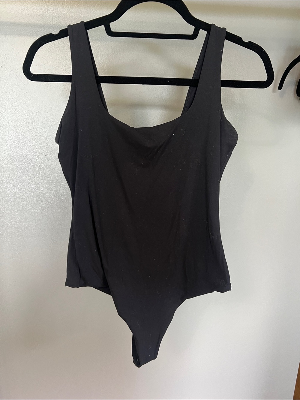 Sleek Black Scoop Neck Women's Bodysuit